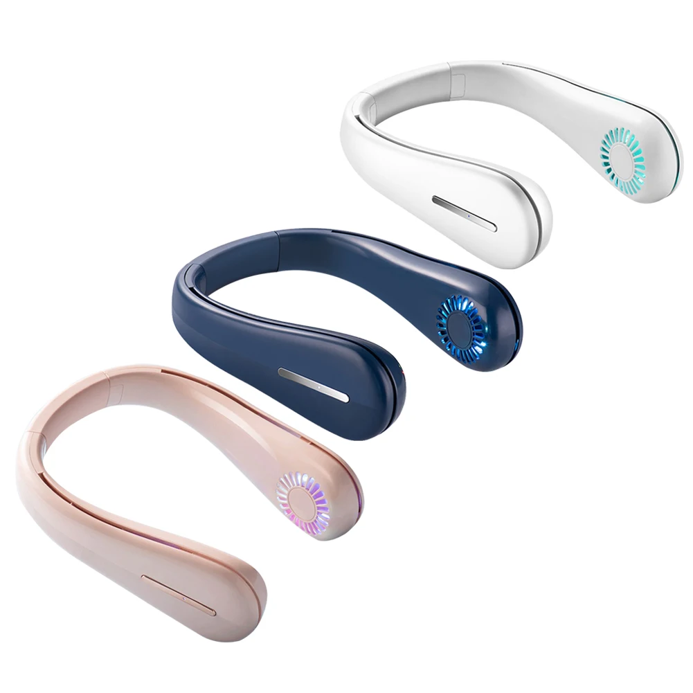 

2022New Portable Summer Air Cooling Hanging Neck Fan Bladeless Outdoor Sports Travel Wearable USB Neckband Hanging Neck Fans