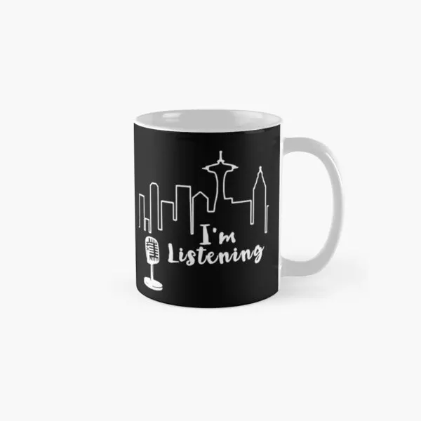 

I Am Listening Classic Mug Handle Round Printed Tea Drinkware Gifts Coffee Simple Design Photo Cup Image Picture