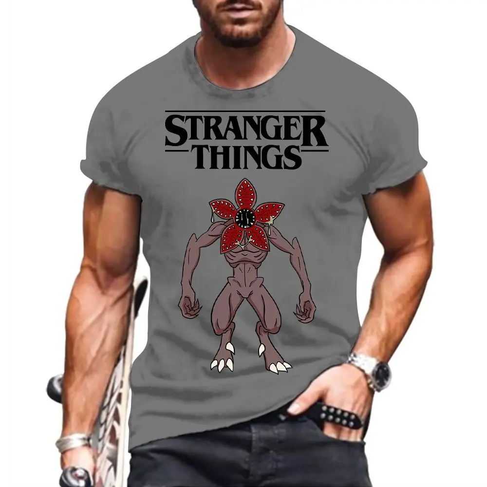 

Essentials Stranger Things Men's T-shirt Parent-child Leisure 2022 Crew Neck Anime High Quality Harajuku Multiple Colour Party