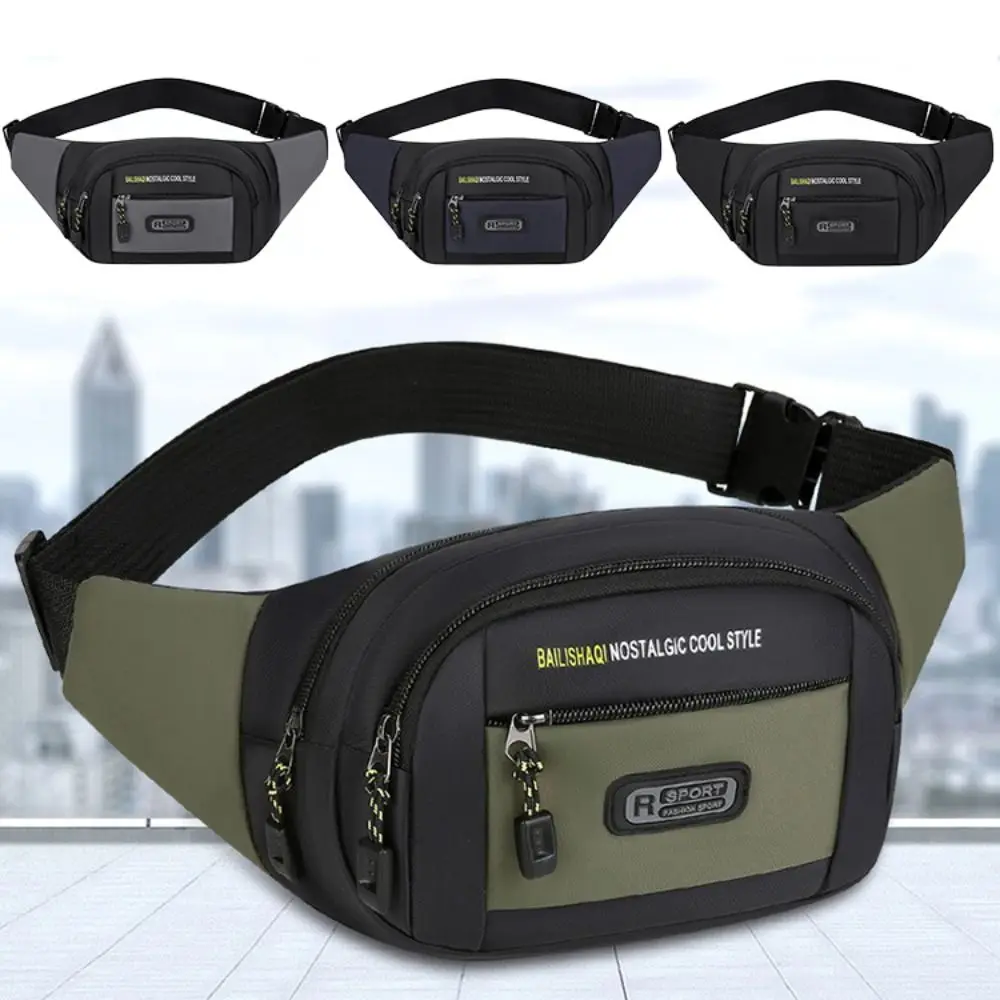 Новая мужская поясная сумка из ткани Оксфорд с защитой от кражи многослойная