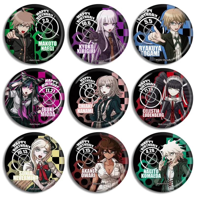 

Anime Danganronpa 2: Goodbye Despair Nagito Komaeda Mioda Ibuki Hinata Hajime Acrylic Metal Badge Ornaments Peripheral Products