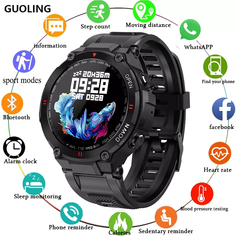

New Sport Smart Watch Men Bluetooth Call Music Playback Heart Rate Monitor Waterproof Multifunctional Pedometer Men Smartwatch