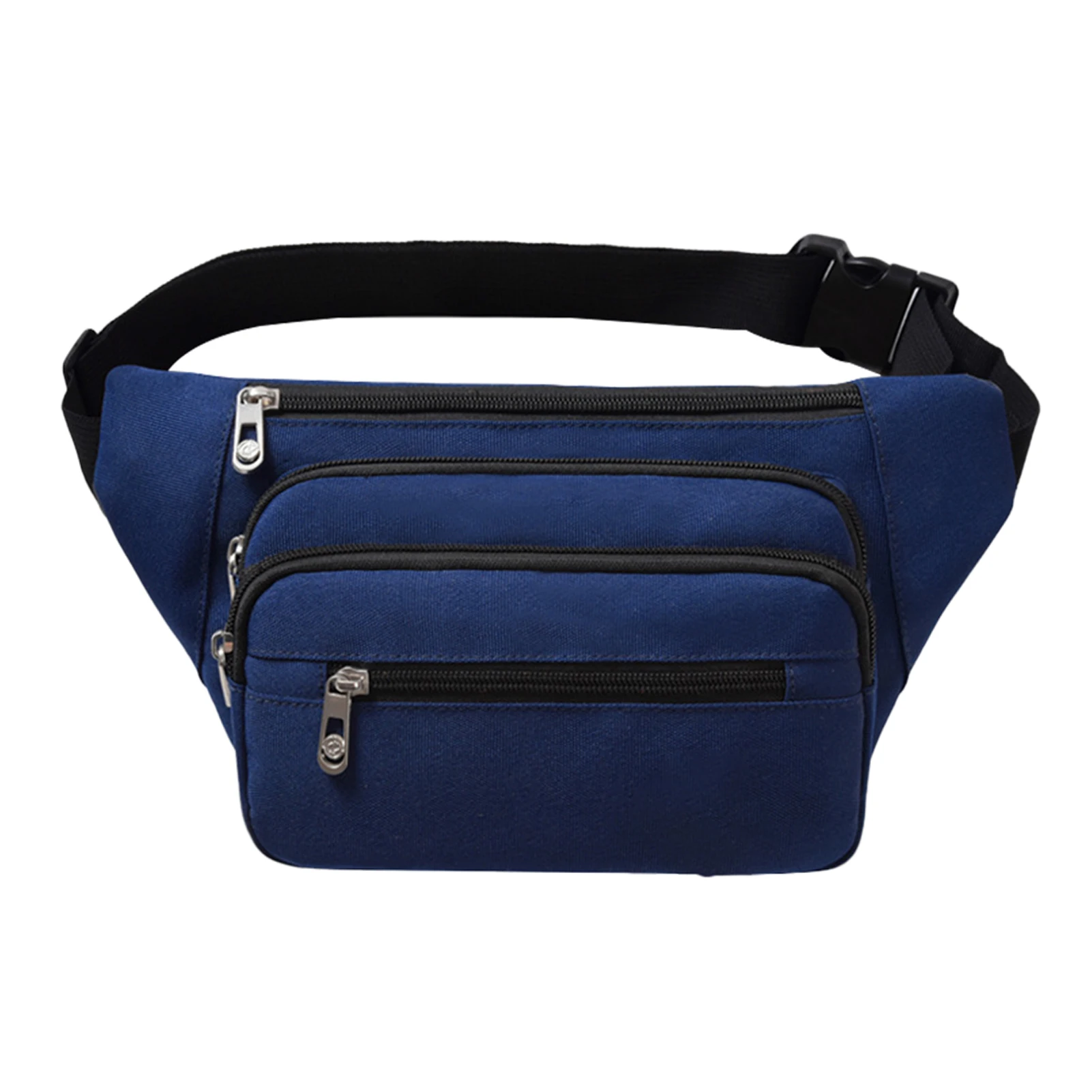 

Large Capacity Adjustable Belt Running Men Women Multi Pockets Decoration Zipper Closure Outdoor Sports Fanny Pack Waist Bag PU