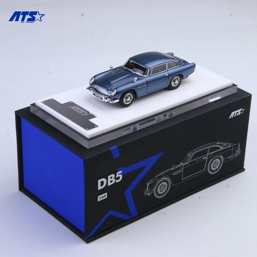 Фото Модель автомобиля ATS 1:64 DB5 - Blue Painting, имитация из сплава, для хобби, коллекционирования и демонстрации №1