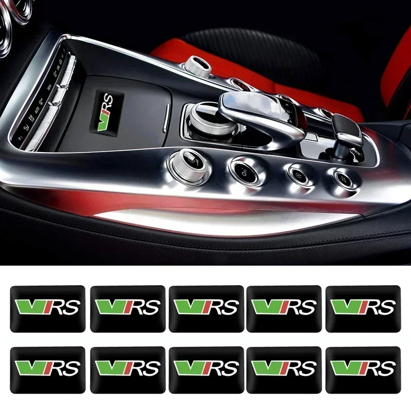 10 шт./набор эпоксидные наклейки на автомобильные кнопки с логотипом интерьера