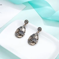 high quality vintage zinc alloy rhinestone drop earrings for women luxury korean dangle earings fashion jewelry 2022 wholesale