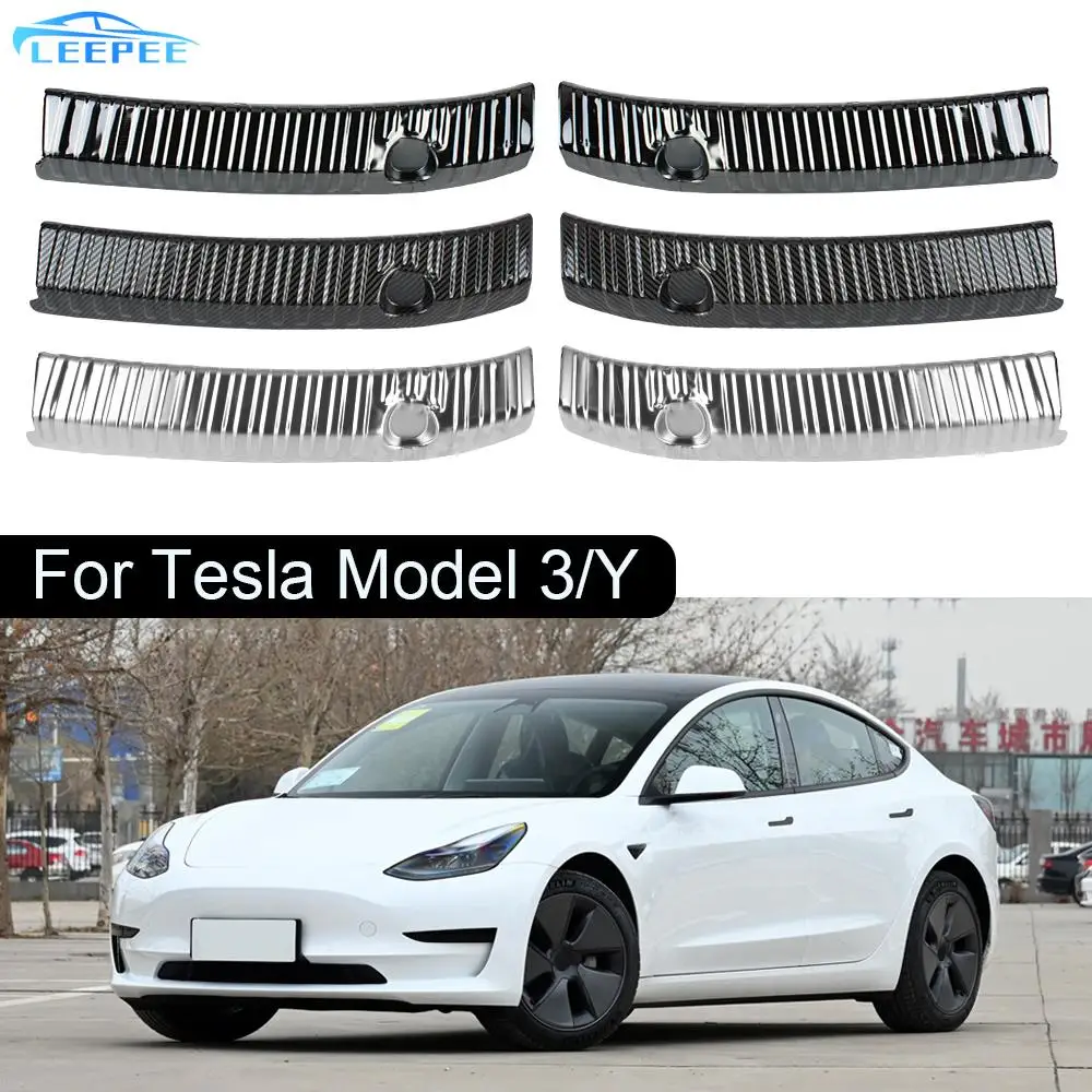 

2Pcs For Tesla Model 3/Model Y Auto Rear Bumper Foot Plate Car Door Edge Protector Car Accessories Rear Trunk Sill Guard Cover