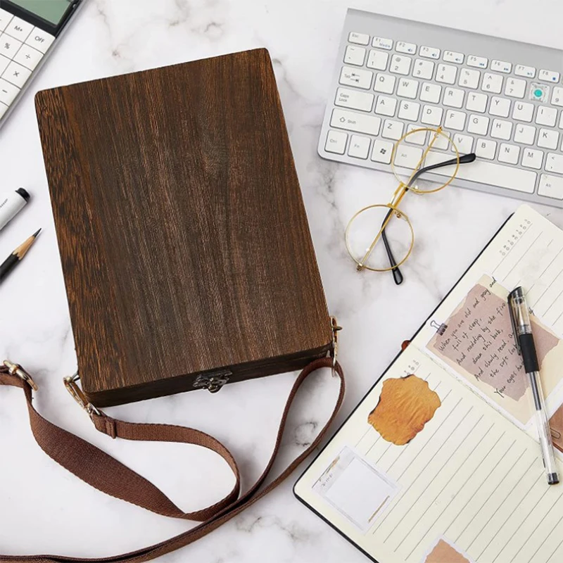 Writers Messenger Wood Box A5 Wooden Retro Trend Shoulder Bag Postman Outdoor Briefcase Art Supplies Box Home Decor Storage Box