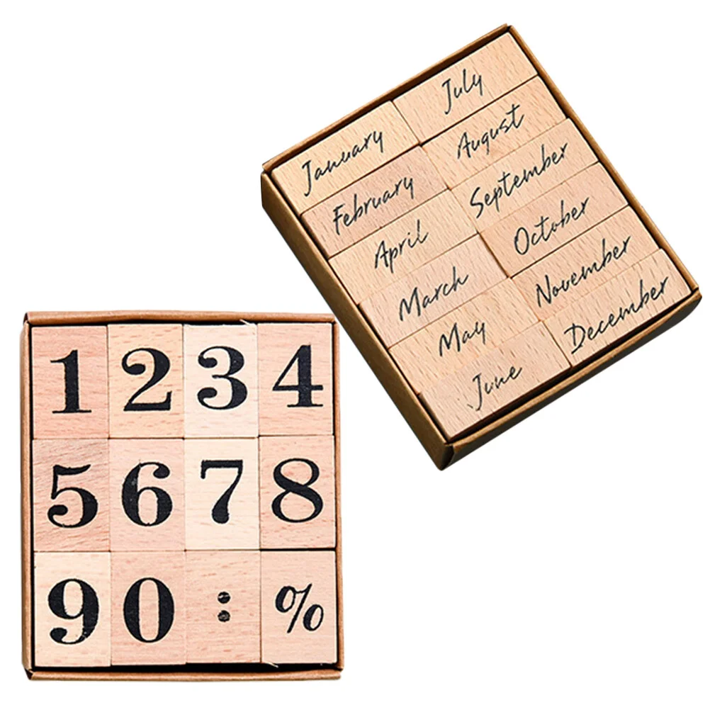 

Periodicals Stamp Office Stamper Diary Wood Month Stamps DIY Delicate Stationery