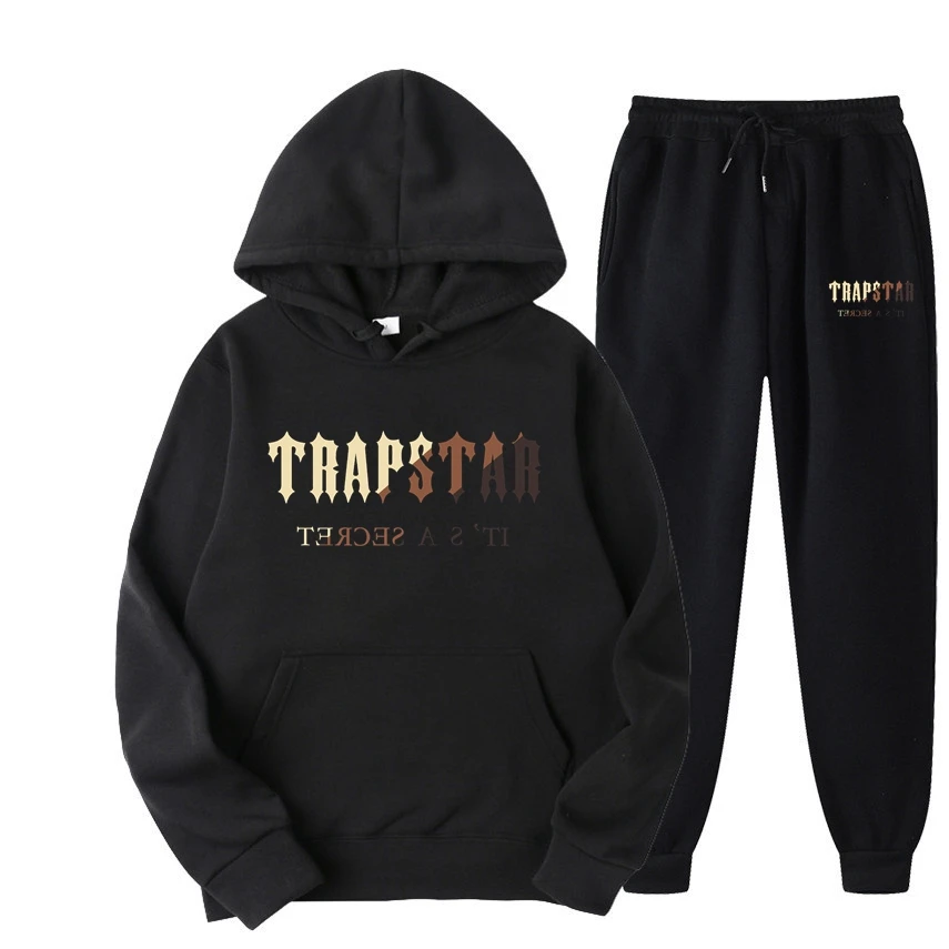 2023 Fashion Tracksuit 2 Pieces Set Unisex Hoodies Fleece Sweatshirt+Pants Suit Hoodie Sportswear Jogging Trapstar Men's Sets