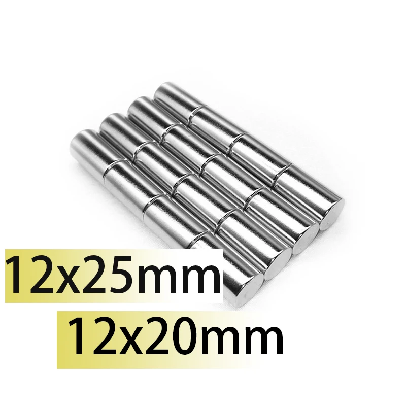 

2/5PCS 12x25mm 12x20 Magnet Superpower12*25mm N35 Neodymium Magnets Nickle Coating Search Magnetic Fridge DIY Magic Trick
