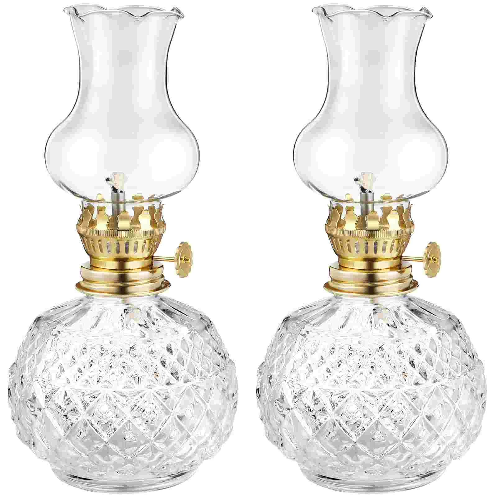 

2 Pcs Vintage Retro Delicate Oil Lamp Lanterns Oil Lanterns Kerosene Oil Lamps