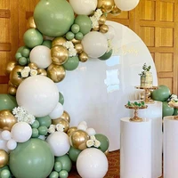 1set green balloon arch garland kit white apricot gold confetti balloons wedding mariage baby shower birthday party decoration