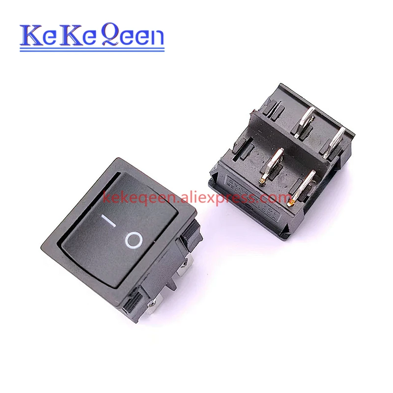 10 шт./лот KCD5 21x24 мм черные Клавишные переключатели 4-контактный односторонний переключатель сброса 6A/12A 250VAC
