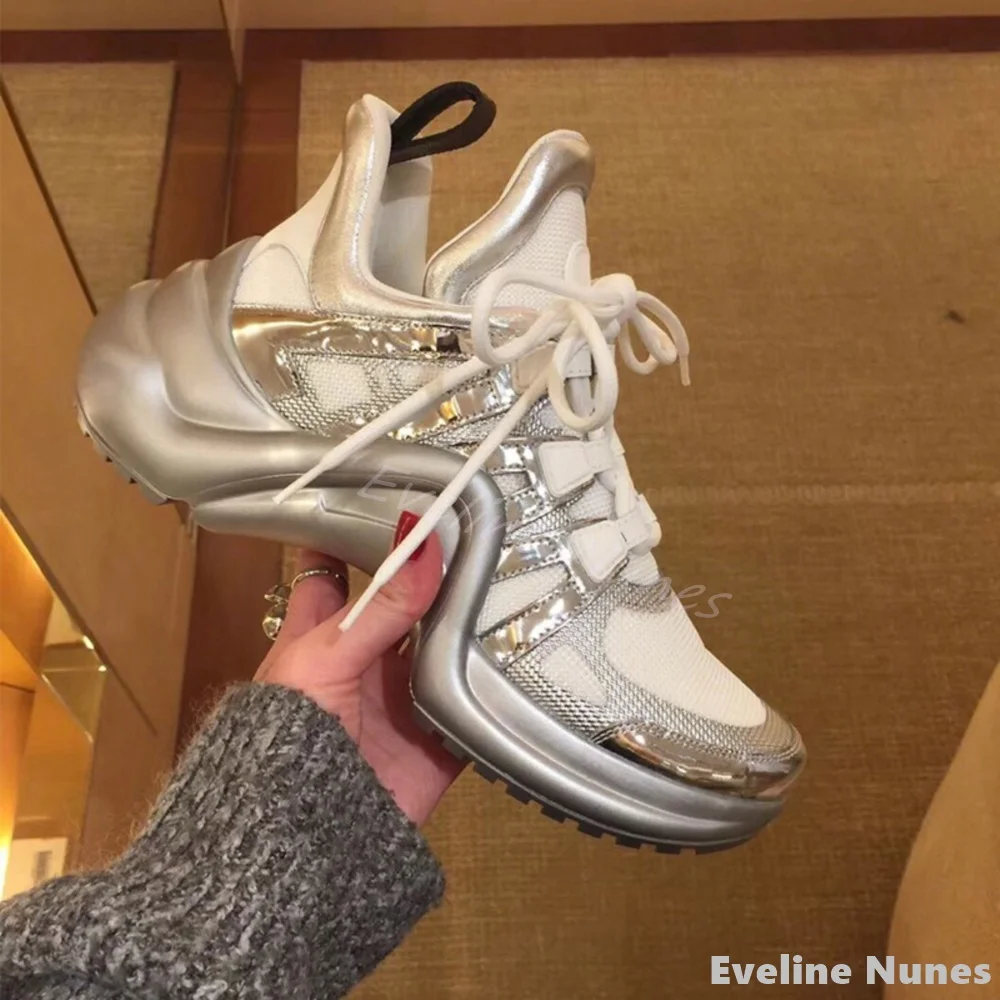 Кроссовки разного цвета с дышащей сеткой женские кроссовки круглым носком и