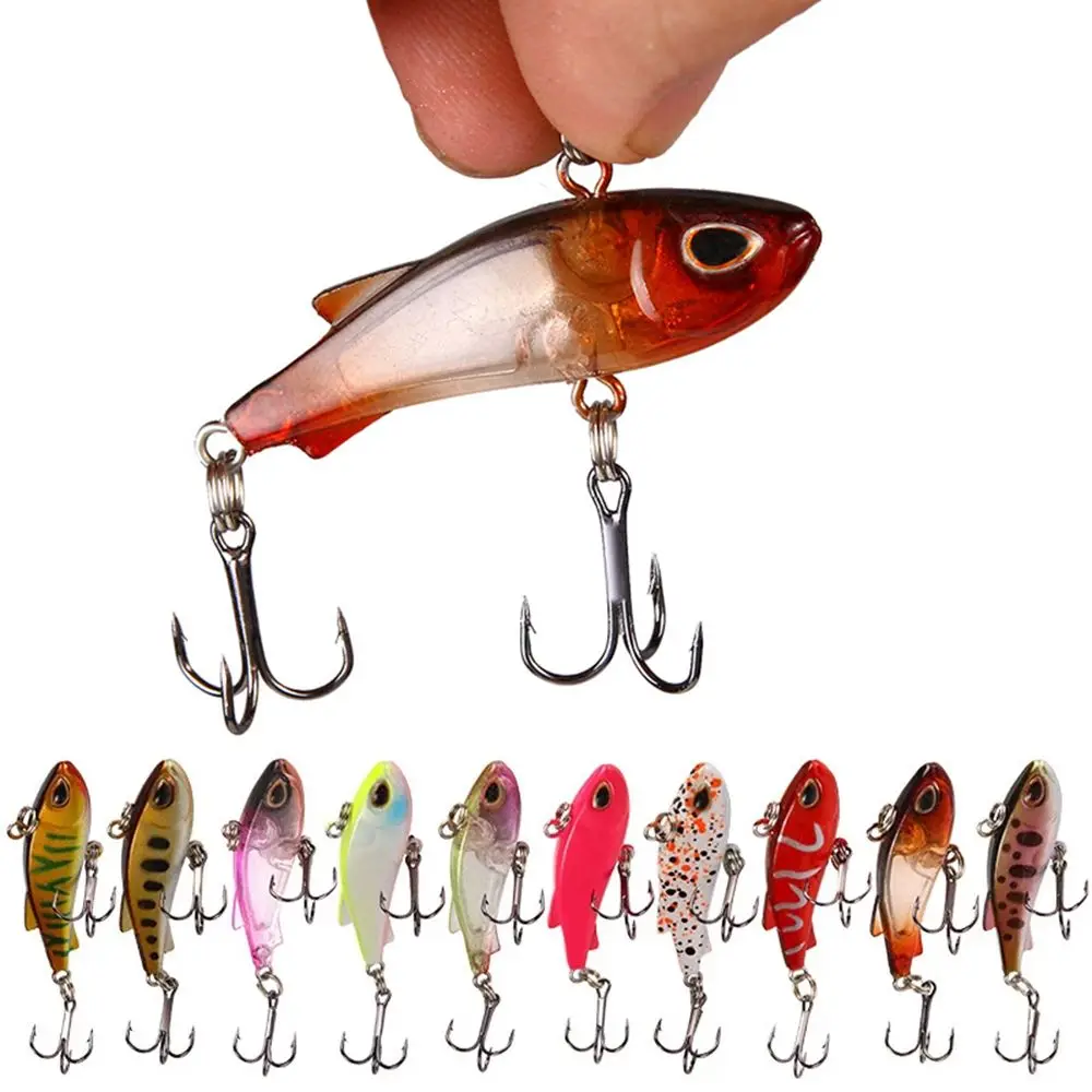 

1pc 45cm 4g ABS Vibration Fishing Tackle Mini Far Throw Treble Hook Wobblers Bass Crankbaits VIB Lure Fishing Bait
