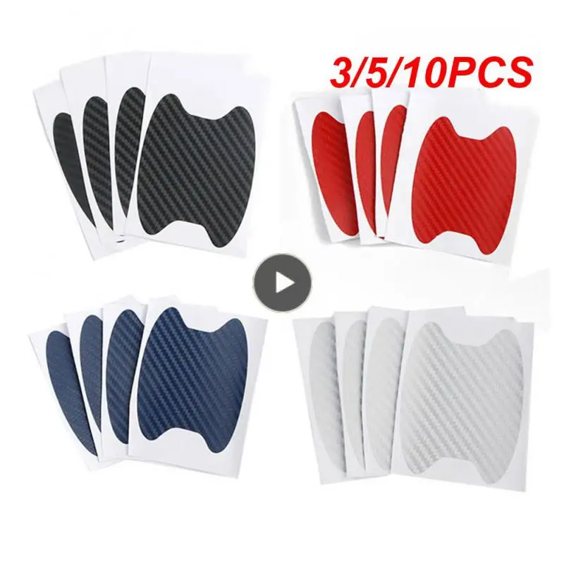 

3/5/10PCS Auto Door Bowl Sticker Waterproof Carbon Fiber Texture Protective Stickers Multifunctional Universal