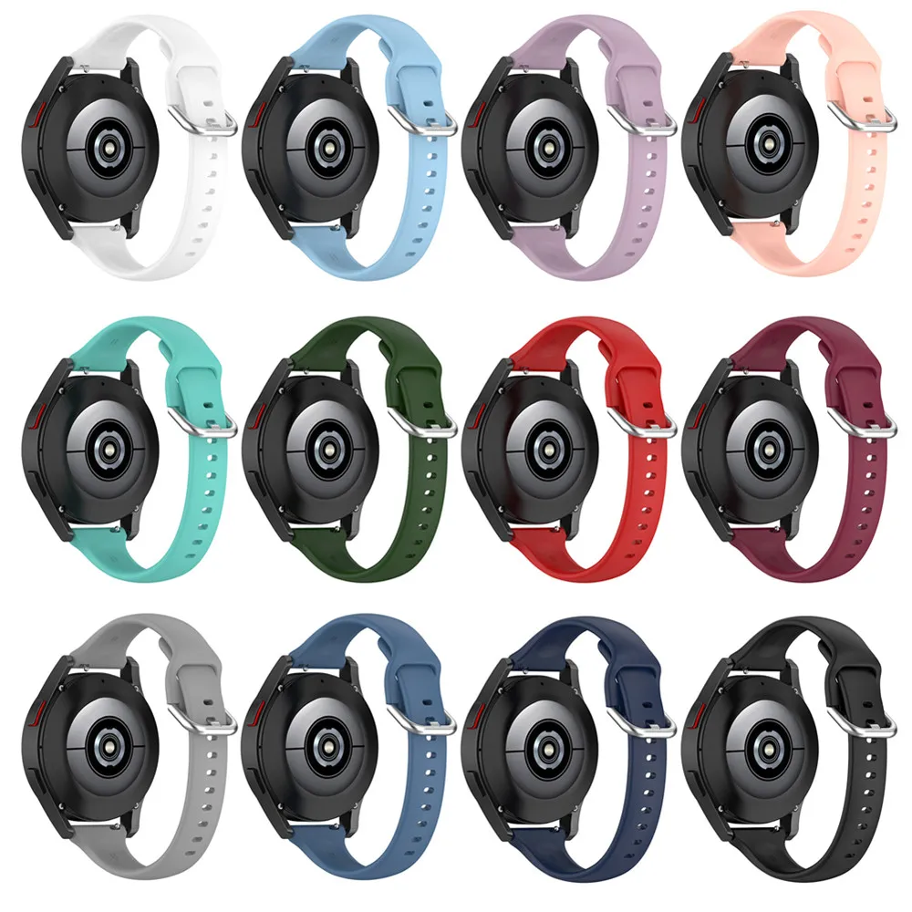 Фото 20 мм маленький поясной силиконовый ремешок для Samsung Galaxy watch 4/watch 4 classic/watch 3 41 мм/Watch Active 2 браслет correa №2