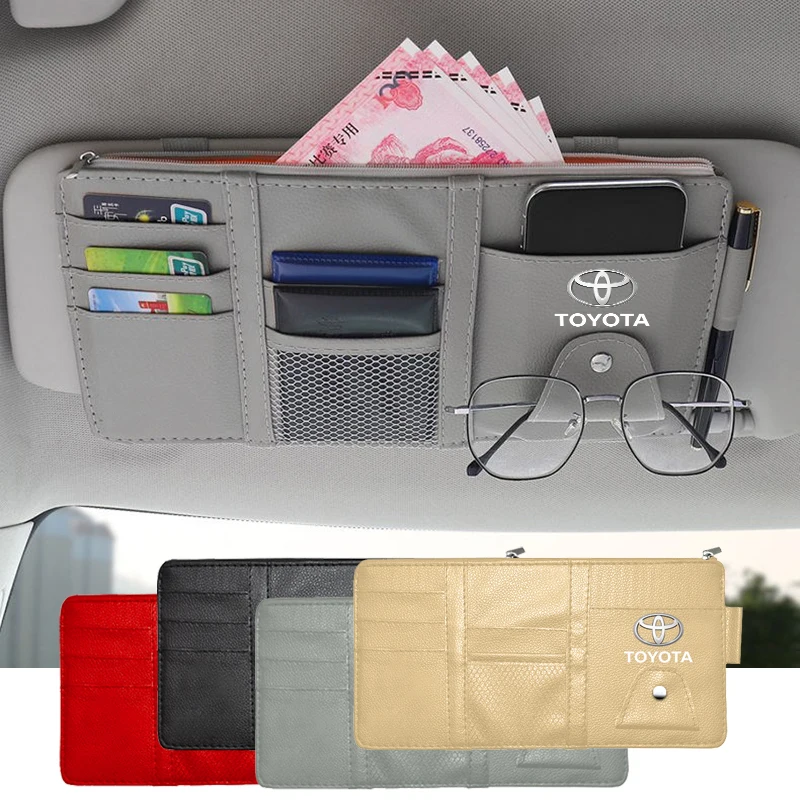 

Car Sunshade Storage Bag Auto Sun Visor Storage Pouch for Toyota Chr Corolla Yaris Prado Rav4 Hilux Prius Avensis Auris Camry 40