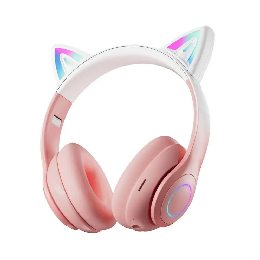 

Flash Light Earbuds Led Kid Girl With Mic Control Cat Ears Headset Long Duration Cat Ear Headphones New Hifi Stereo Music Stereo