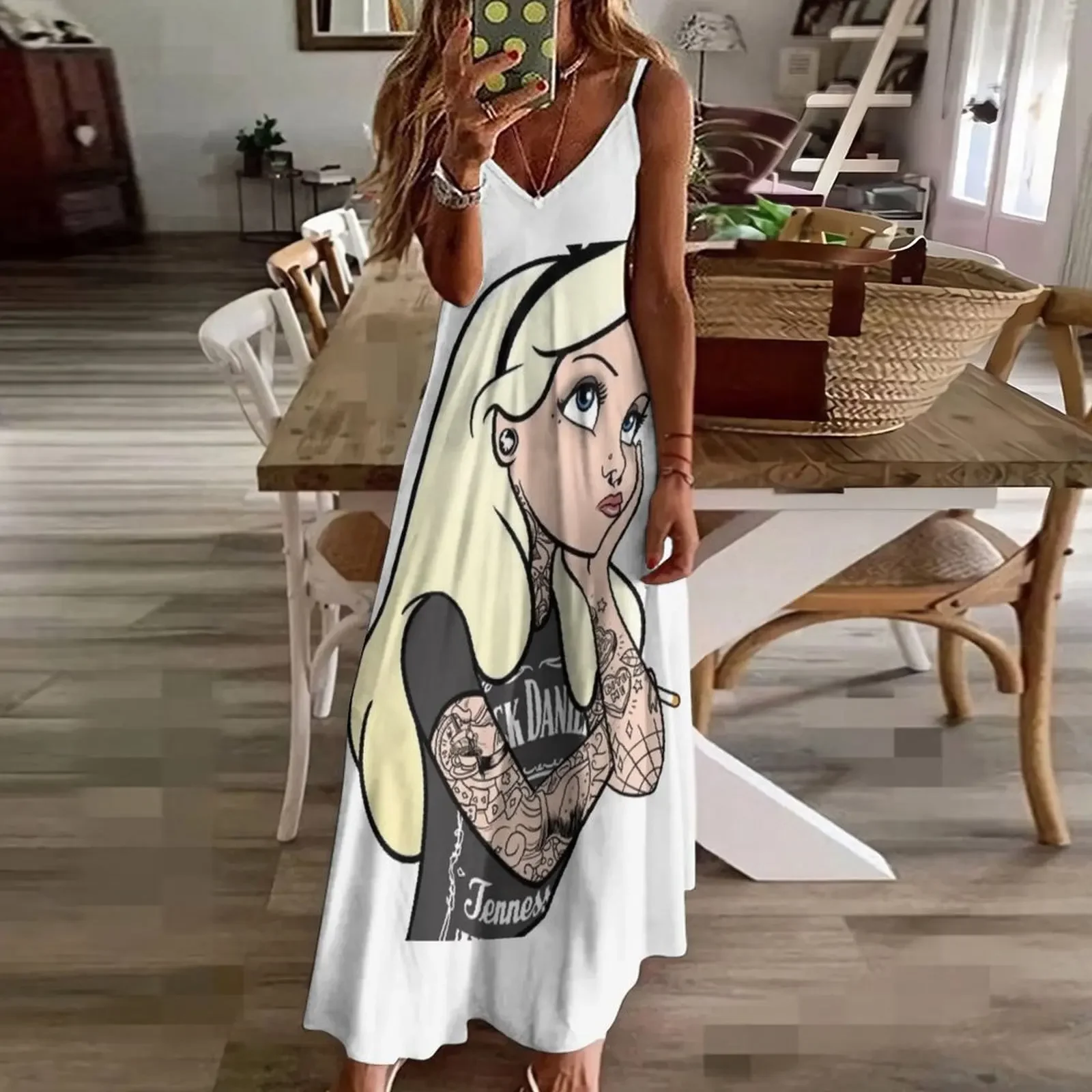 Альтернативное платье без рукавов Алиса в стране Женская одежда 2025 года новые