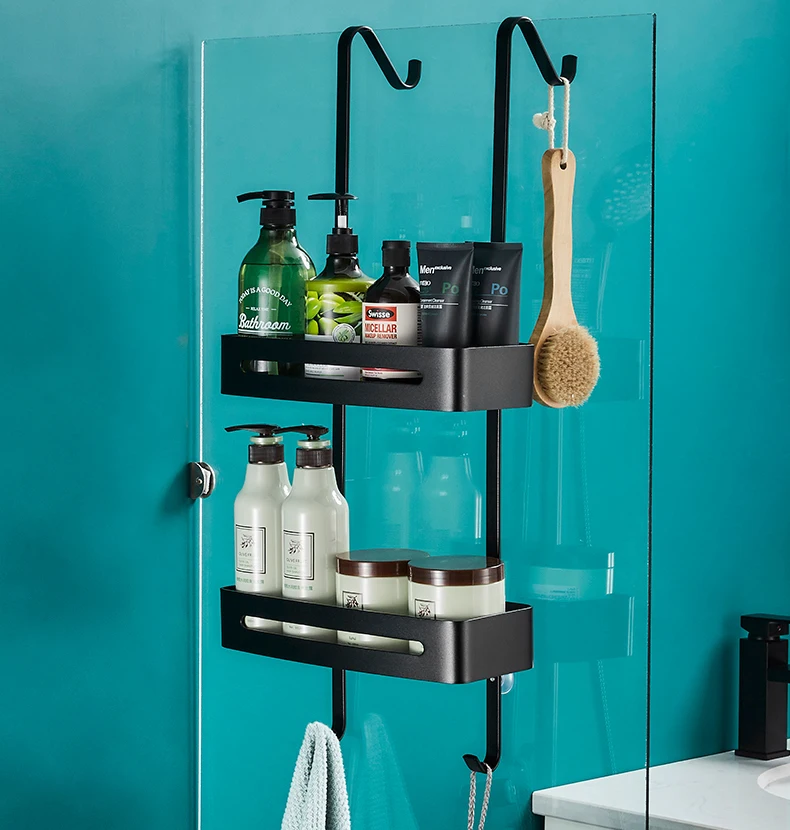 

Bathtub Rack Hanging Bathroom Rack Storage Rack Nail-free Double-layer Shampoo Rack Storage Rack Metal Rack Bathroom Supply Rack