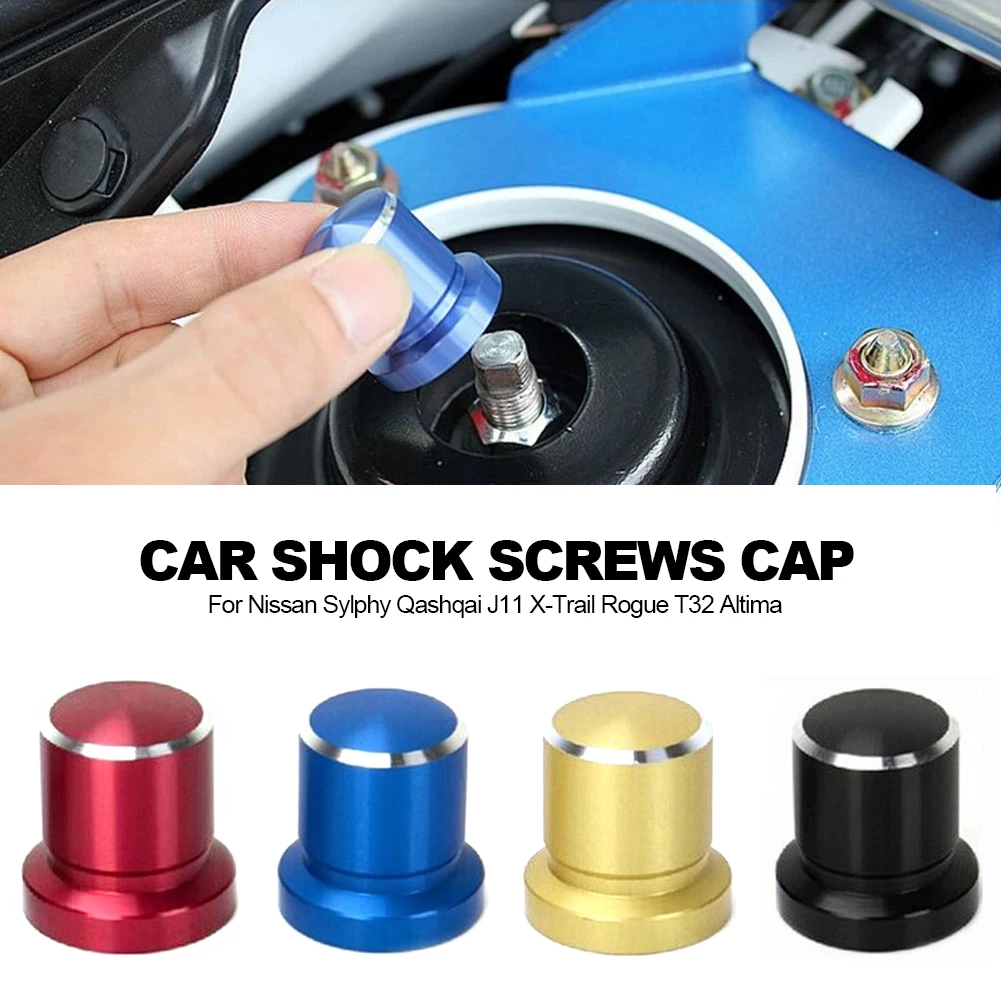 

Aluminum Alloy Car Shock Absorber Screws Cap Cover Trim Waterproof Fit For Nissan Sylphy Qashqai J11 X-Trail Rogue T32 Altima