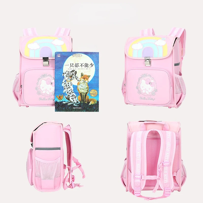 Hello Kitty Primary School Student Schoolbag Spine Protection Burden Relief Girl Backpack Lightweight Cartoon Backpack