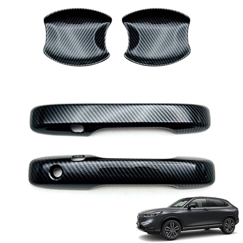 

Car Carbon Fiber Front Door Handle Cover Trim Sticker Door Handle Bowl Cover Trims For Honda HRV HR-V Vezel 2021 2022