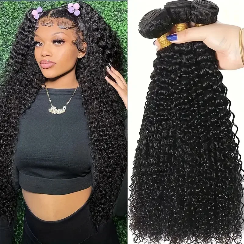 Индийские Вьющиеся Человеческие Волосы 1/3 Дюйма Необработанные Глубокие