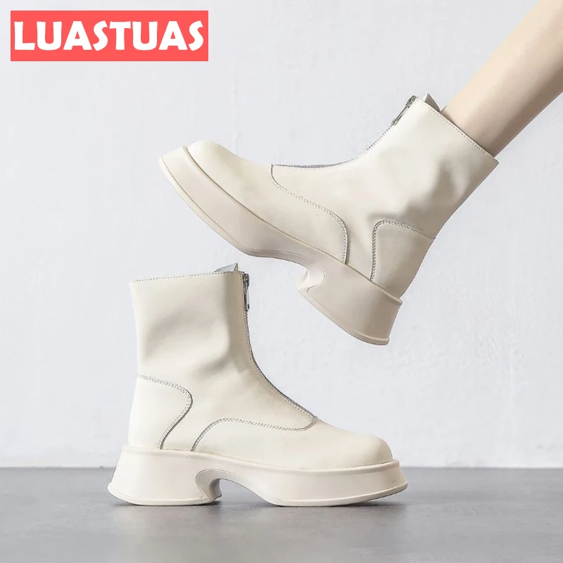 

LuasTuas 2022 New Women Short Boots Zipper Winter Women'S Shoes Fashion Casual Platform Short Boot Female Footwear Size 35-39