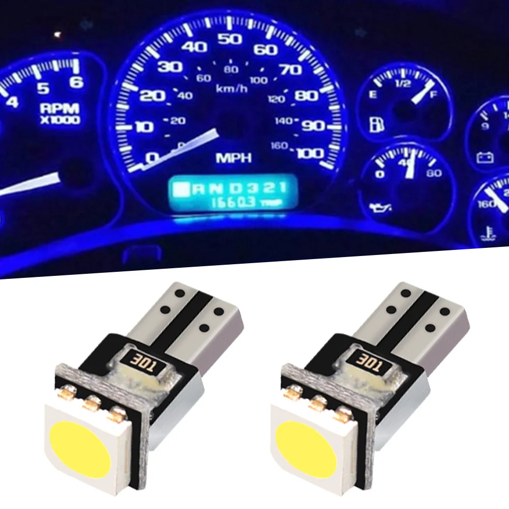 

10X Car Interior Reading T5 Leds 1SMD 5050 Auto Side Wedge Dome Instrument Lamp Trunk Bulb DC 12V Ceramic Dashboard Gauge Lights