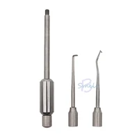 1set high quality dental manual control crown remover with 2 tips stainless steel dentist dental crown remover tools