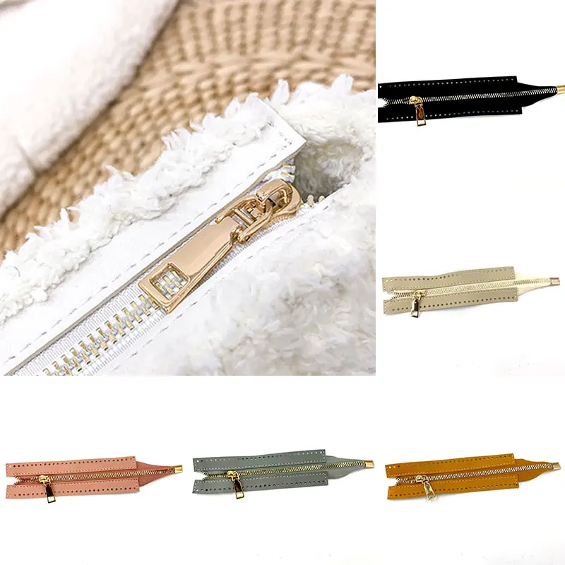 

1PC Custom DIY Zipper For Woven Bag Hardware PU Leather Zipper Sewing Accessory Useful Handbag Zipper Bag Accessories