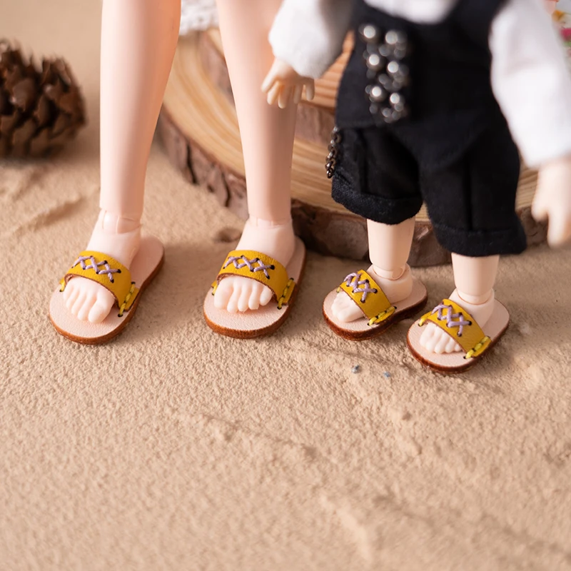 StoDoll Shoes Blythe Baby Shoes OB22 Shoes Small Cloth UFDOLL Mini Body OB24 Handmade Candy Slippers Cowhide Shoes