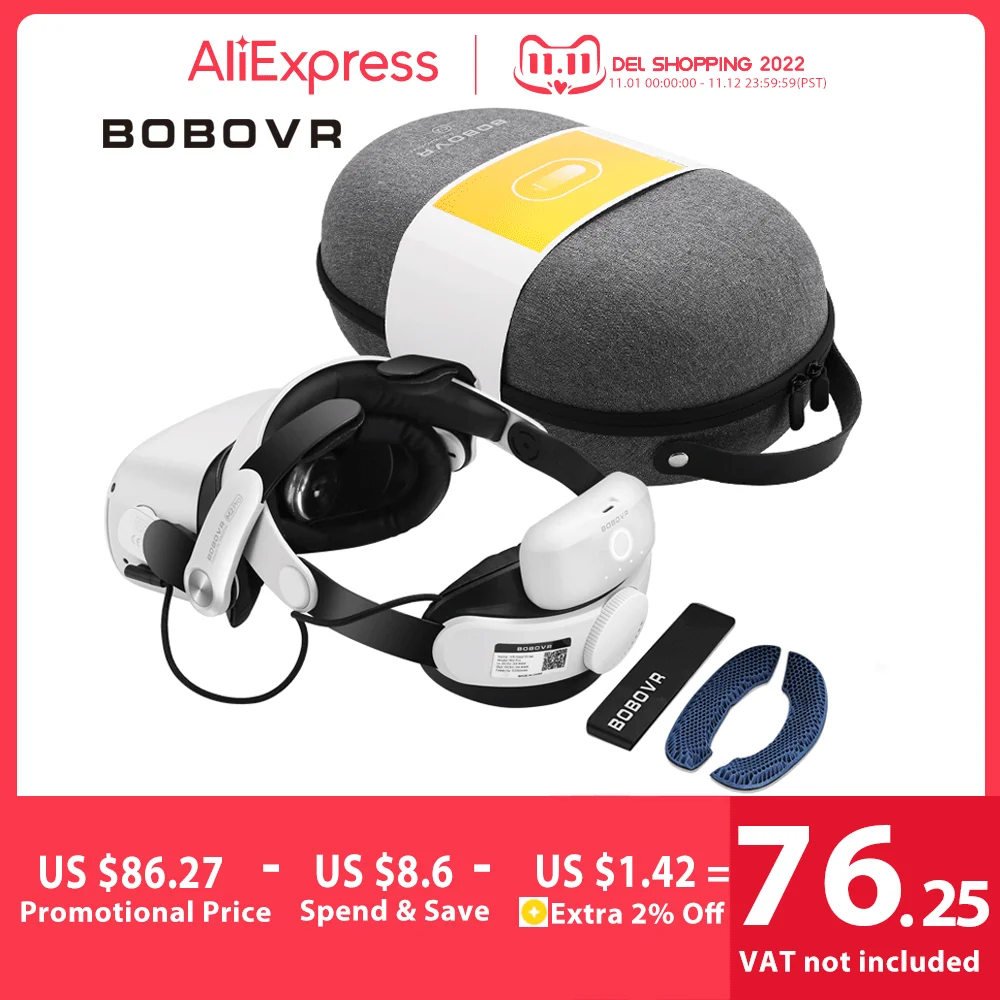 Tanie BOBOVR M2 Pro Akumulator Pasek Power Bank Dla Oculus Quest 2 Z Poduszką O Strukturze Plastra Miodu C2 Futerał Do Przenoszenia Akcesoria VR