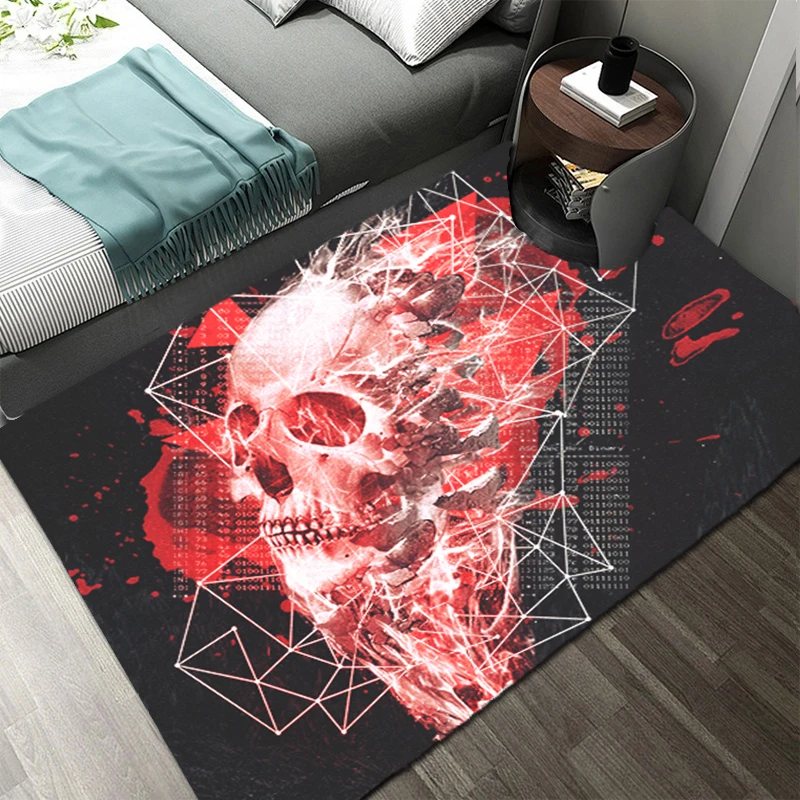 

Готический 3D коврик с черепом для геймеров, напольный коврик, коврик для входной двери в гостиной, нескользящий напольный коврик для комнат...