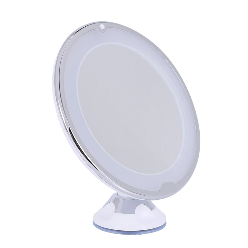 

Зеркало для макияжа с 10-кратным увеличением и подсветкой, естественный белый светодиод, вращение на 360 градусов и блокировка всасывания