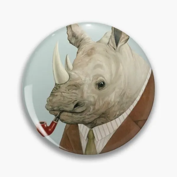 

Rhino в костюме с трубой, мягкая булавка для пуговиц, женский подарок, значок, брошь на шляпу, Забавный воротник, Мультяшные любимые ювелирные и...