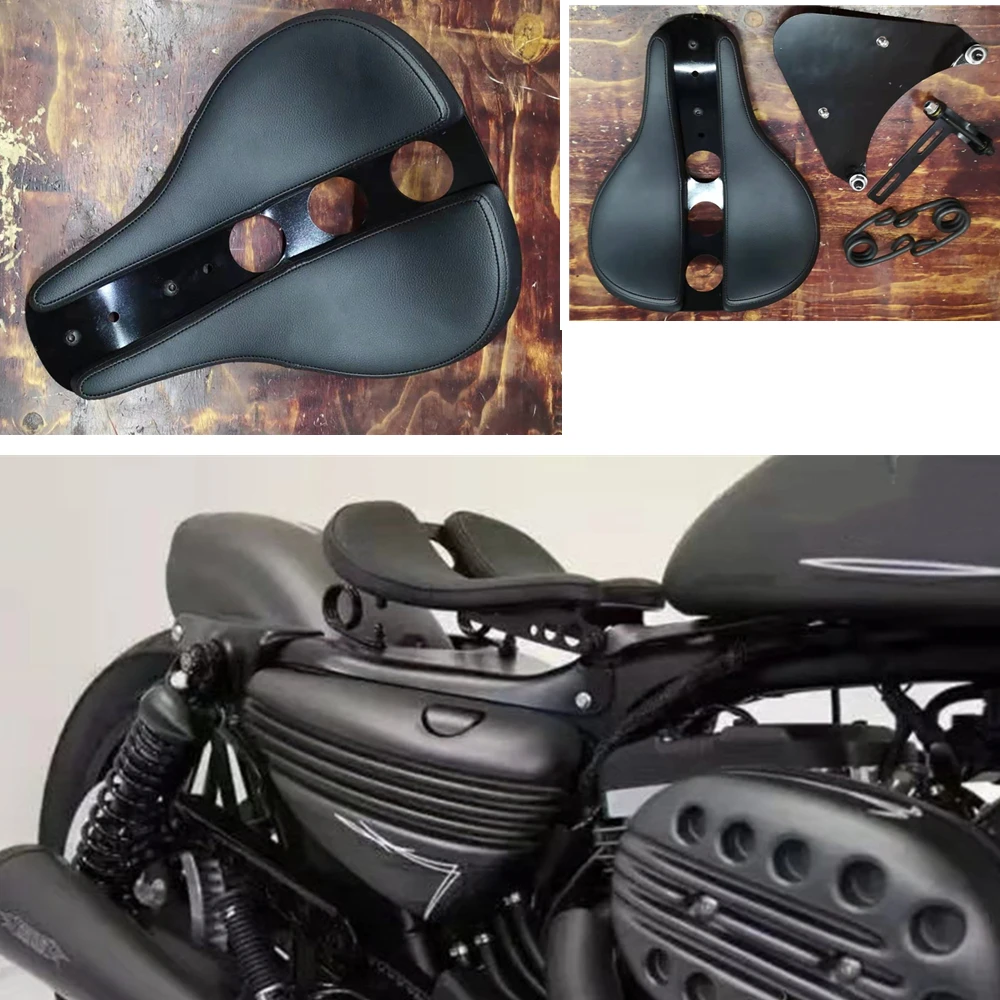 

Черное мотоциклетное сиденье с отверстиями, 1 комплект, кожа для Harley Davidson Sportster