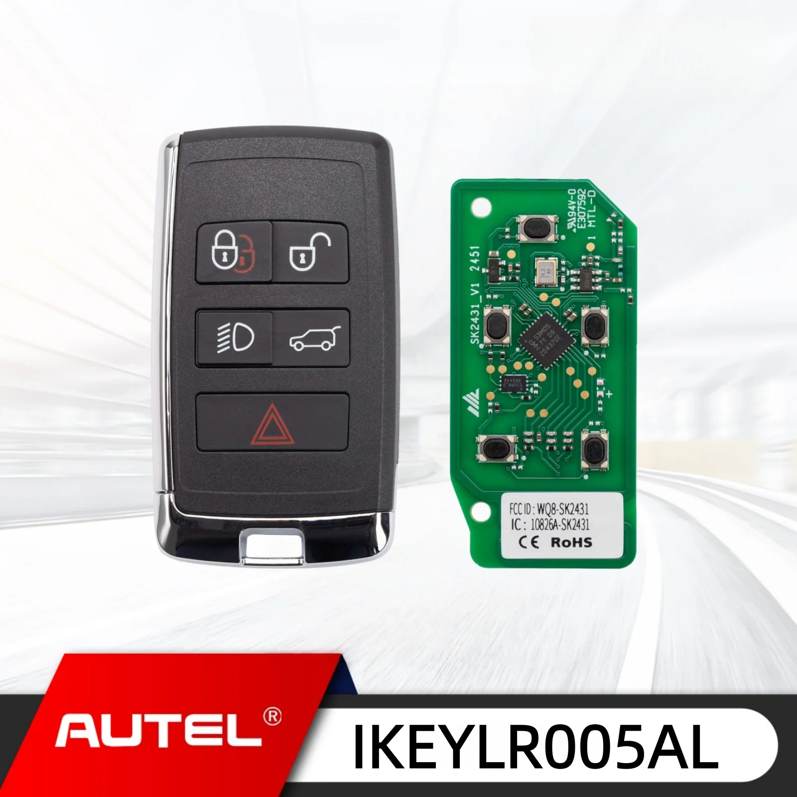

Autel IKEYLR005AL, 1 шт., подходит для смарт-ключа Land Rover Style, 315/433 МГц, 5 кнопок