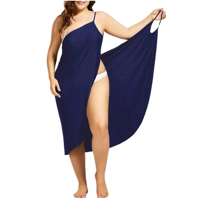 

Oufisun Women Plus Size Pareo Beach Cover Up Wrap Dress Bikini Bathing Suit Femme Robe De Plage Beachwear Femme Tunic Kaftan