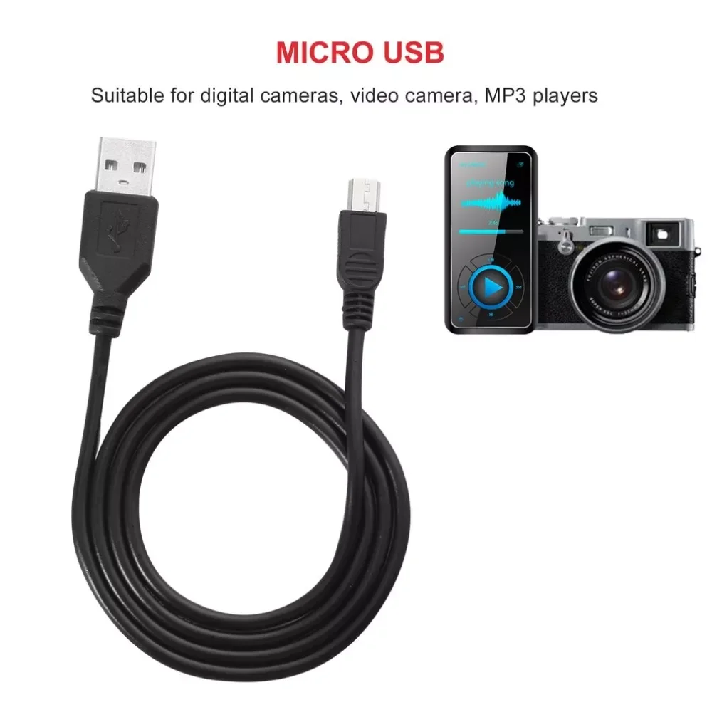 

USB 2.0 80cm Male A to Mini B 5-pin Charging Cable For Digital Cameras Hot-swappable USB Data Charger Cable Black