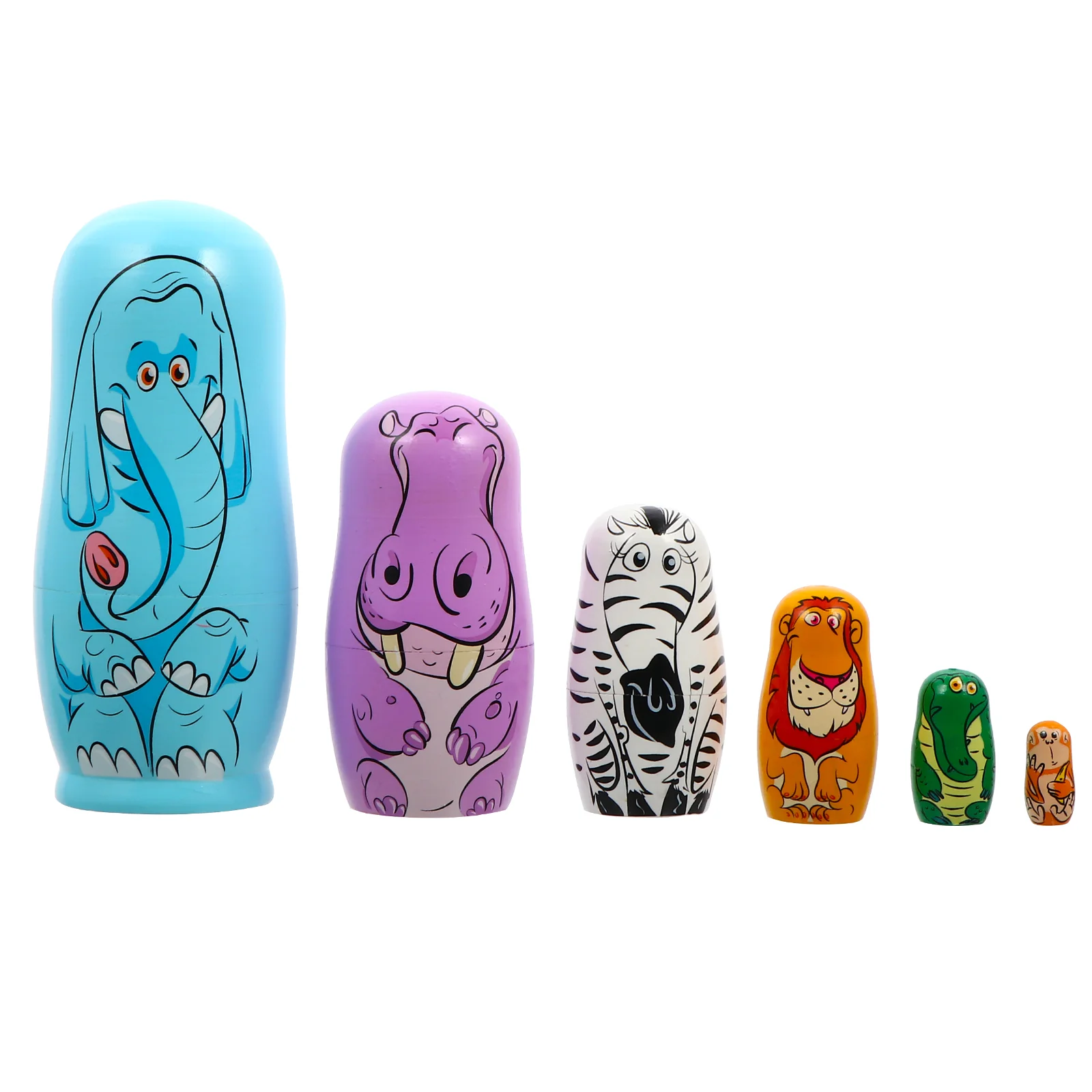 

Six Layer Elephant Christmas Toys Wooden Matryoshka Teaching Aids Basswood