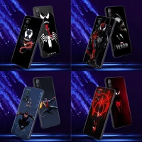 marvel phone case for xiaomi mi 9 9t se mi 10t 10s mi a2 lite cc9 note 10 pro 5g soft silicone cover venom spiderman marvel