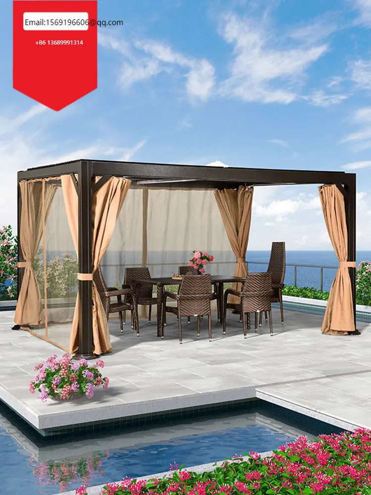 

Pavilion outdoor pavilion courtyard villa garden sunscreen awning tent aluminum alloy outdoor sunshade shed party tent gazebo