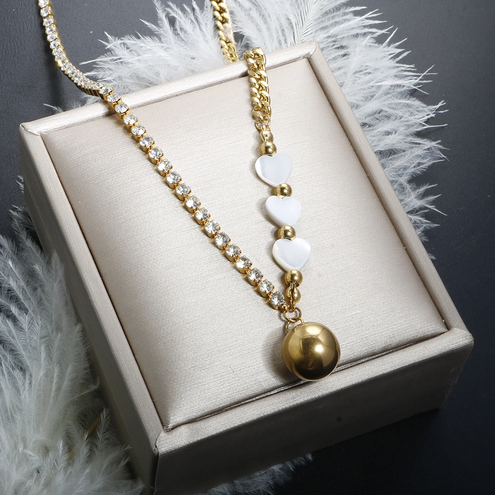 ZMfashion коготь набор циркониевая цепочка Ins персонализированная белая ракушка