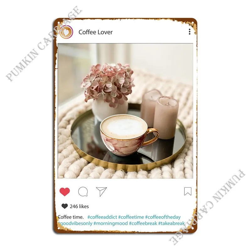 

Instagram кофе время настроение металлический знак создание кинотеатра кухня жестяной знак плакат