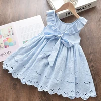 childrens clothing 2022 summer new girl hollow embroidery dress baby cute vest skirt