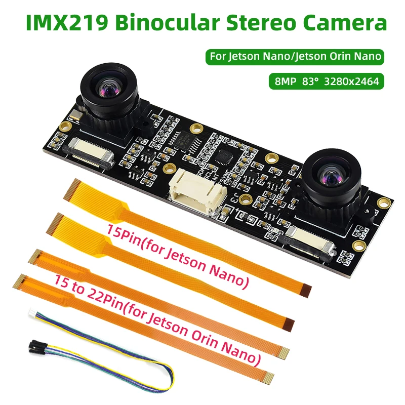 Бинокулярная камера NVIDIA Jetson нано-камера 8 МП IMX219, стереокамера с стереовидением, стереокамера для глубокого видения для Jetson Orin Nano RPI CM4